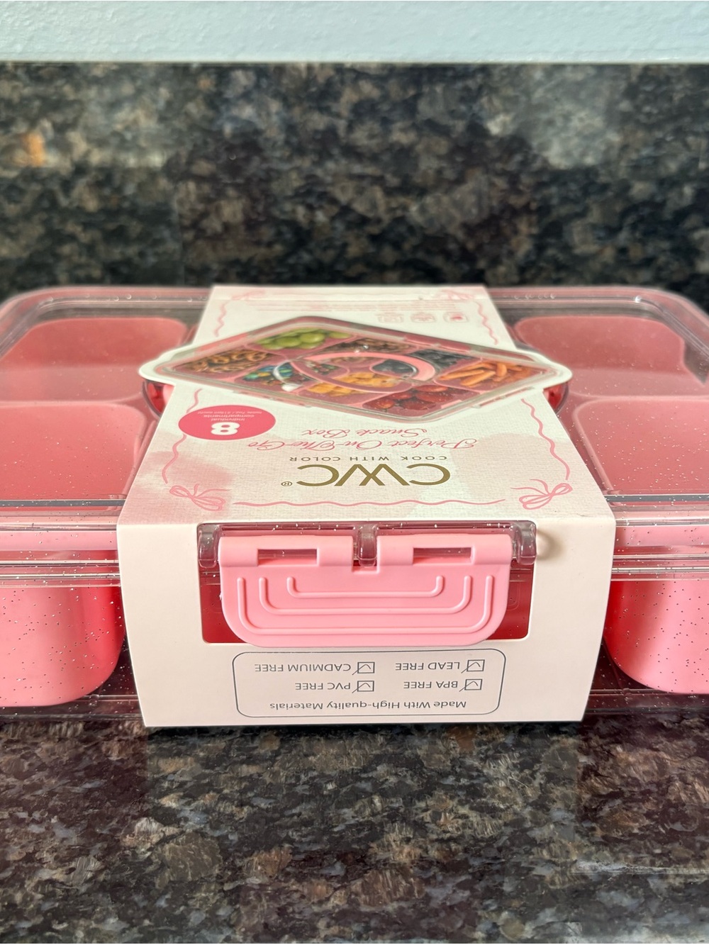 CWC Pink 8-Compartment Snack Box - Perfect On-The-Go Organizer - Picture 5 of 12